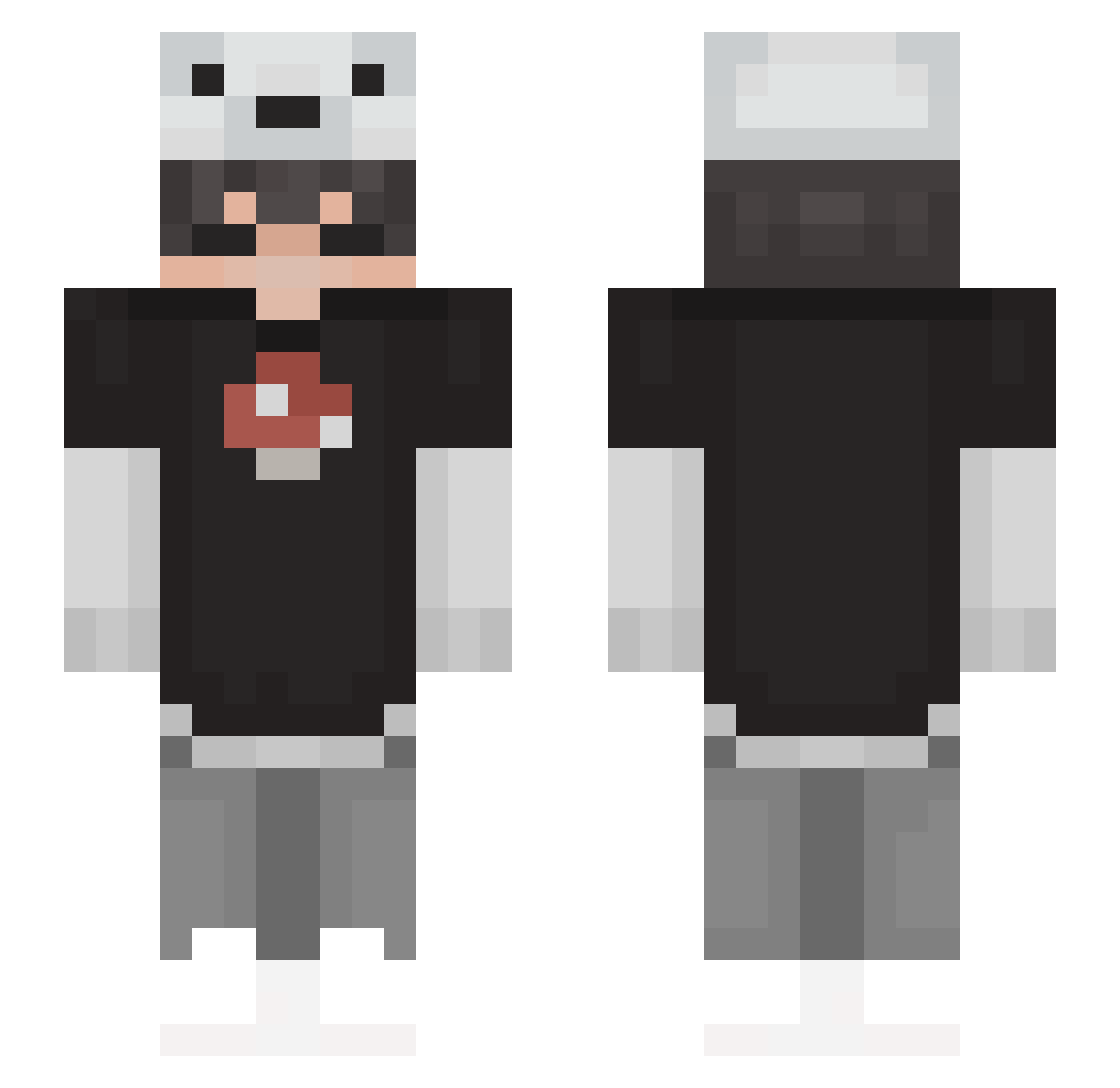 HighesLama Minecraft skin, front and back view