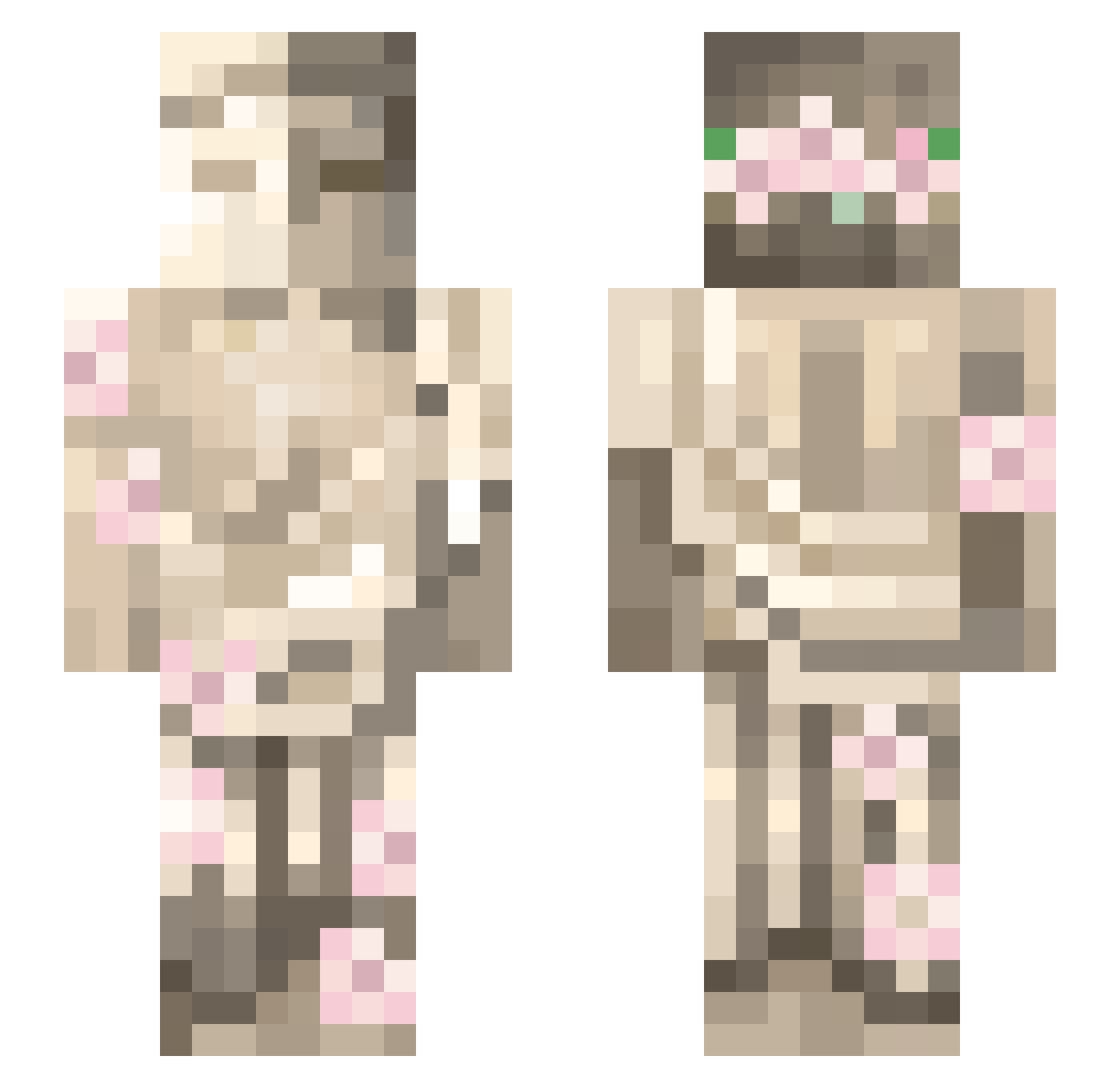 nondescriptive Minecraft skin, front and back view