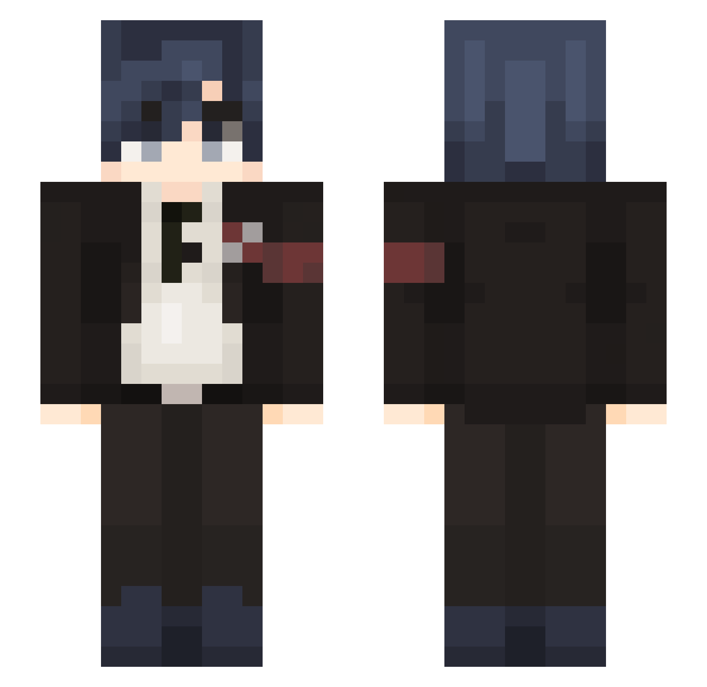 SilverExperience Minecraft skin, front and back view