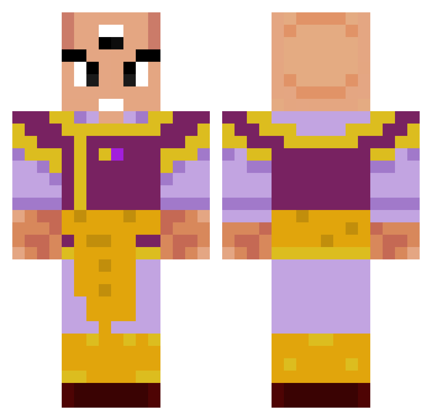 golopo28 Minecraft skin, front and back view