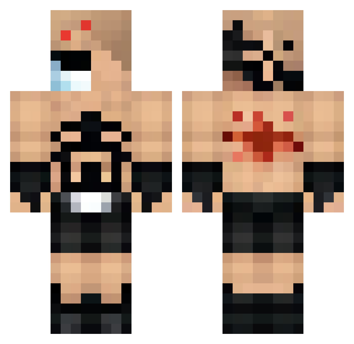 Lobotomiazzz Minecraft skin, front and back view