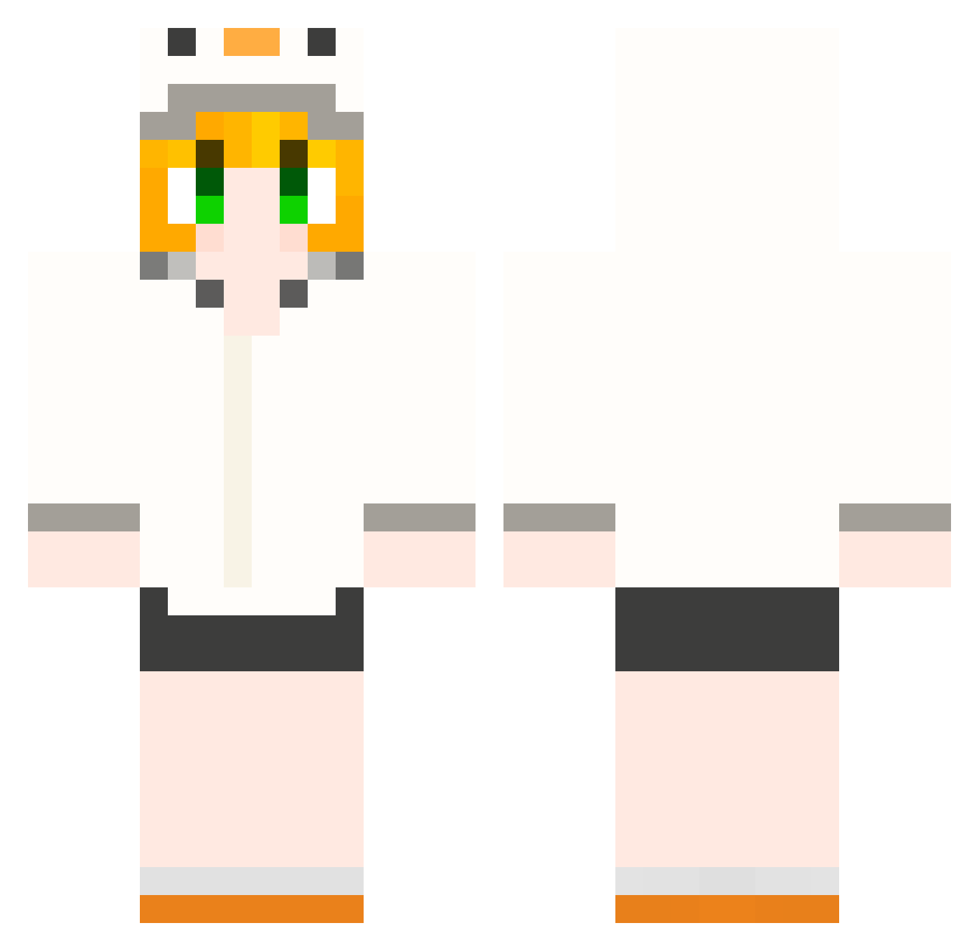 949494 Minecraft skin, front and back view
