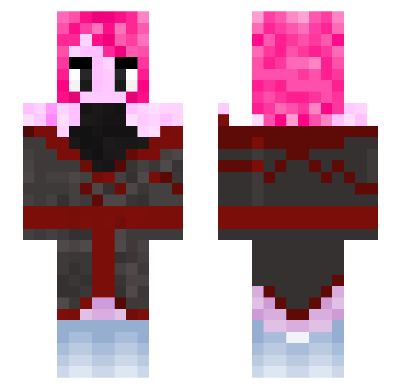 PoisonLavender Minecraft skin, front and back view