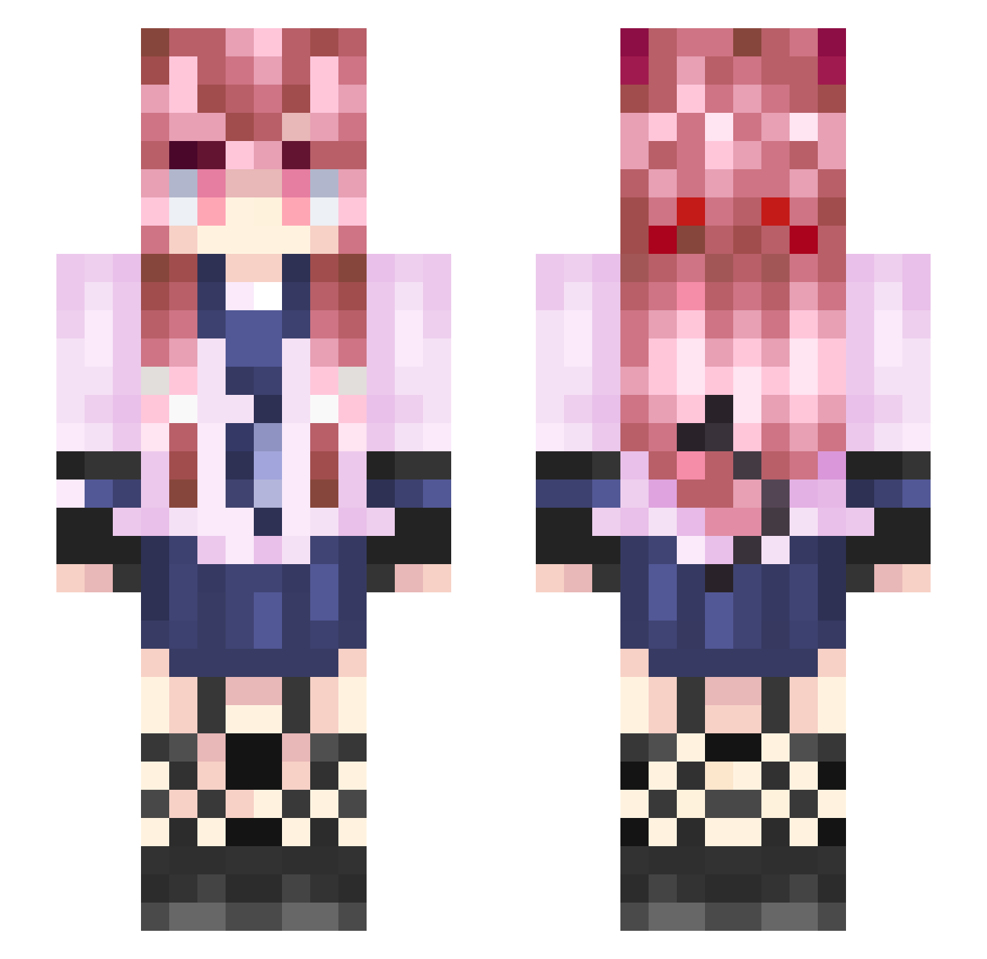 Sugar_linyo Minecraft skin, front and back view