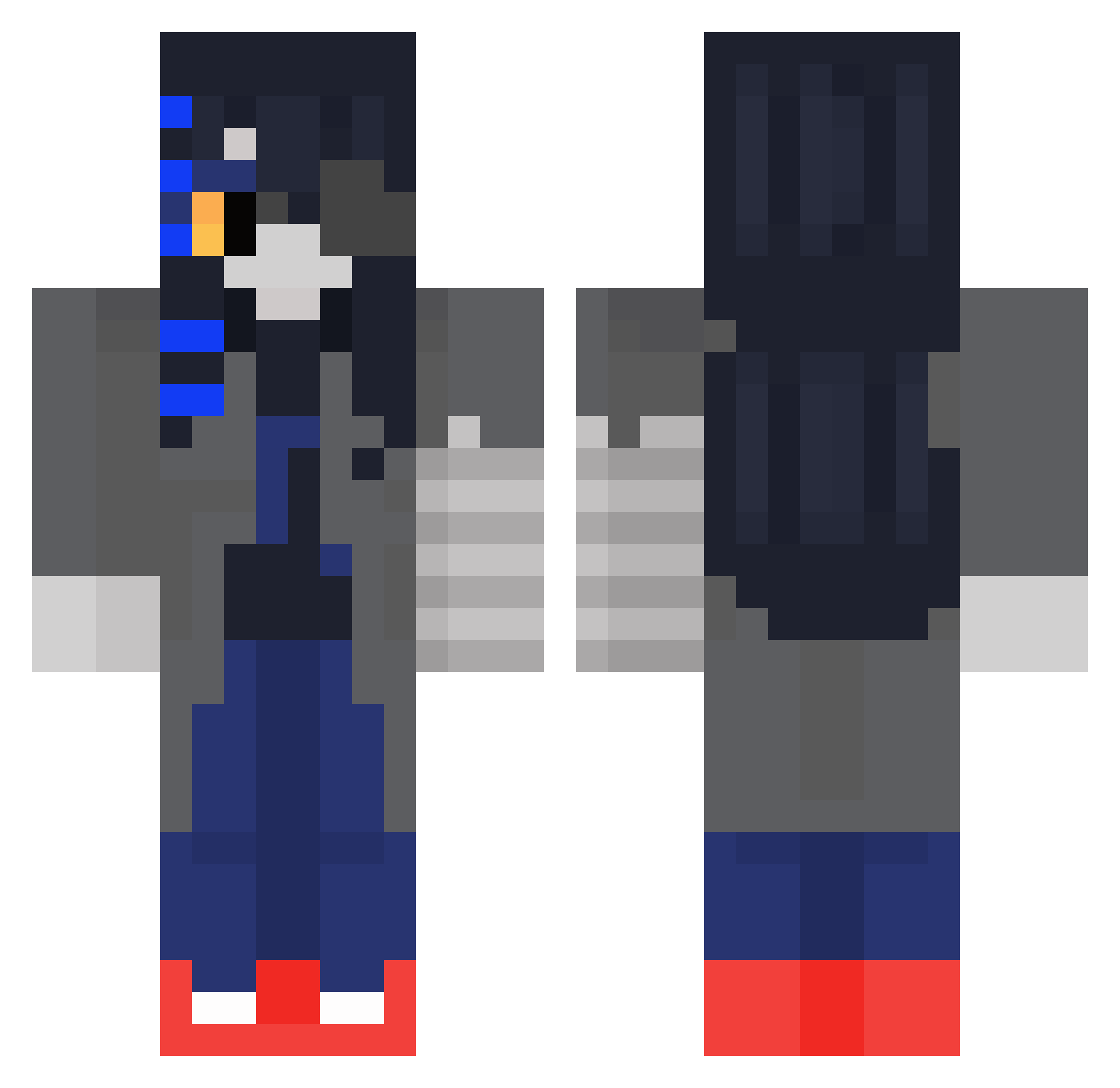 Burbonn Minecraft skin, front and back view