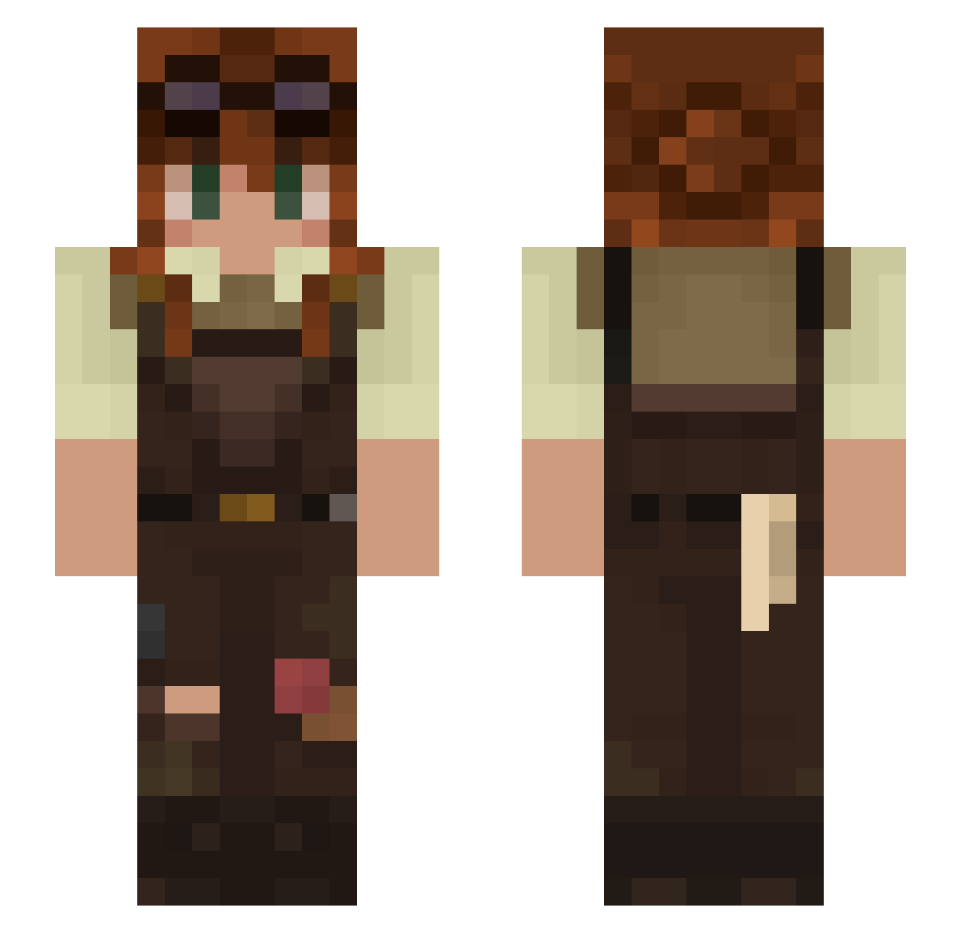 Coyotek Minecraft skin, front and back view