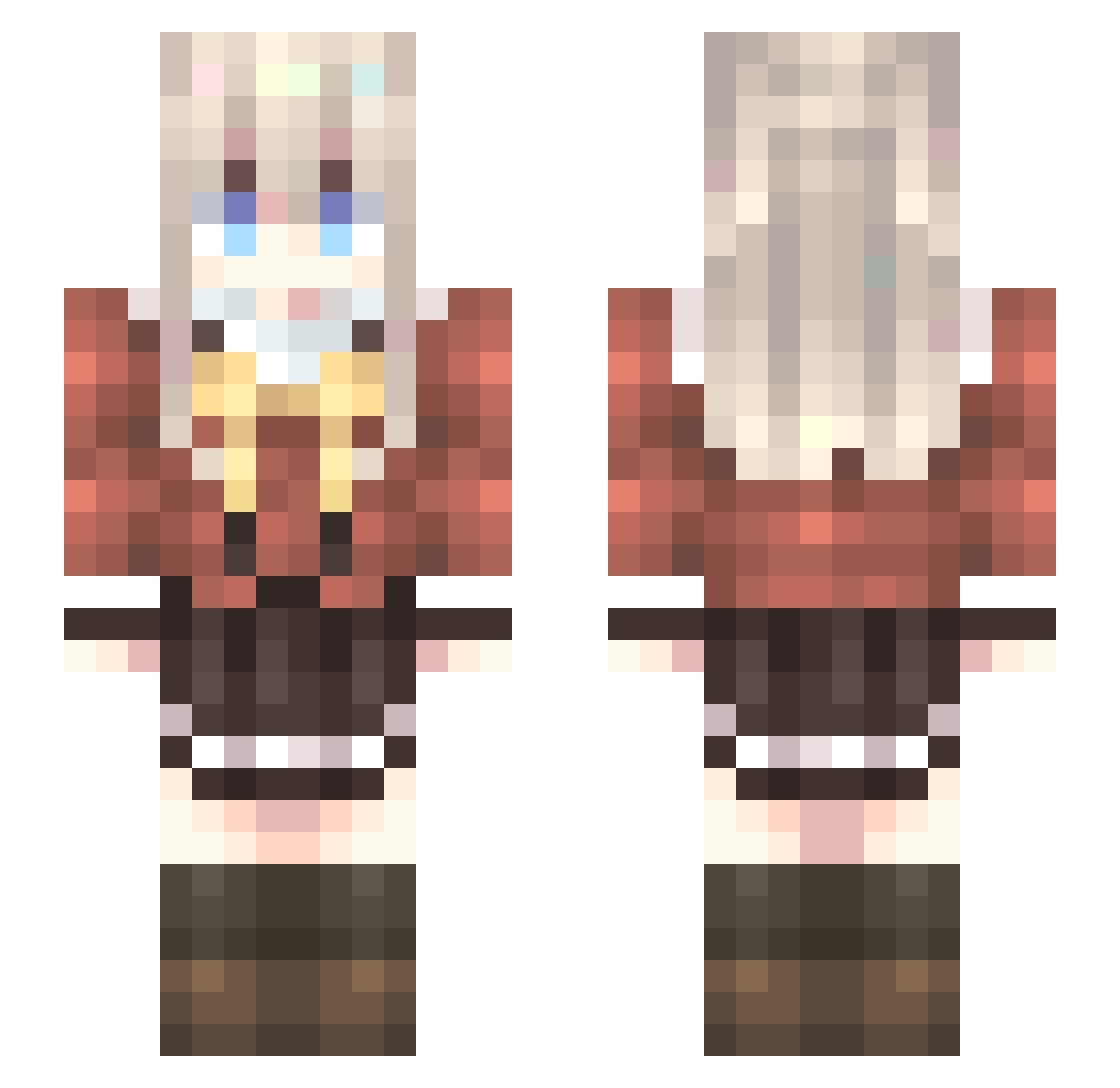SaKura_Zore Minecraft skin, front and back view