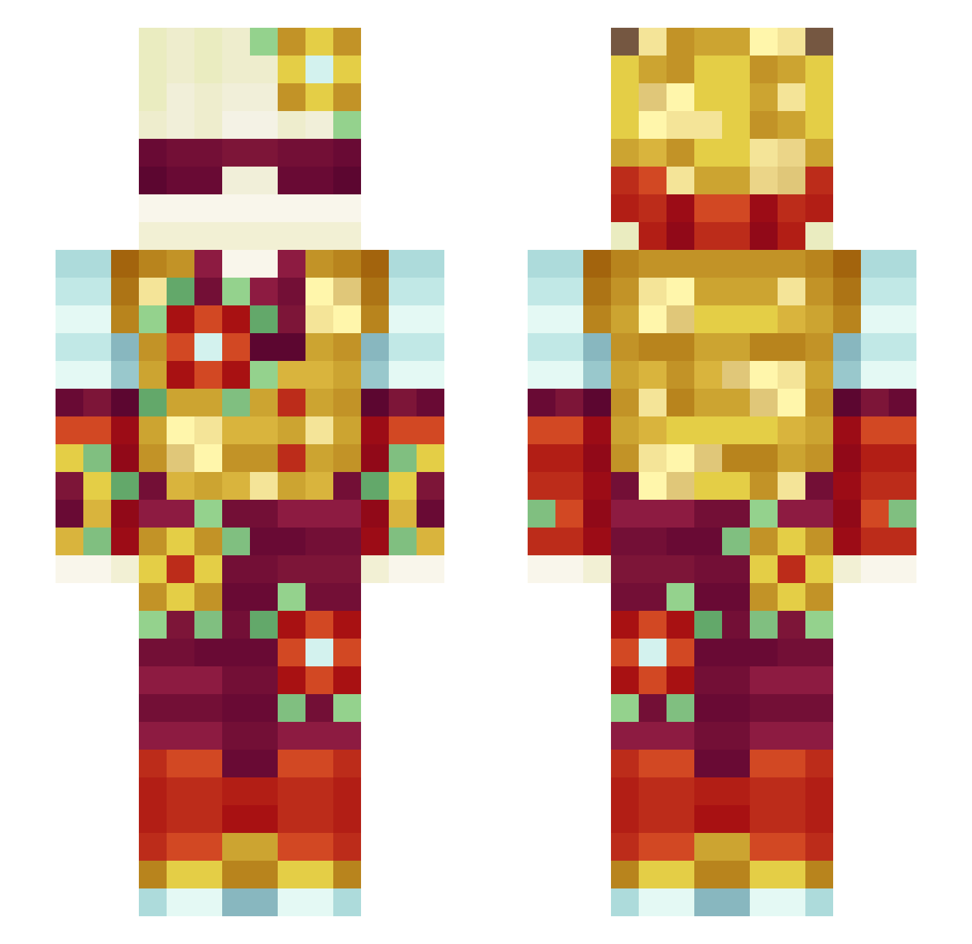 C10WD Minecraft skin, front and back view