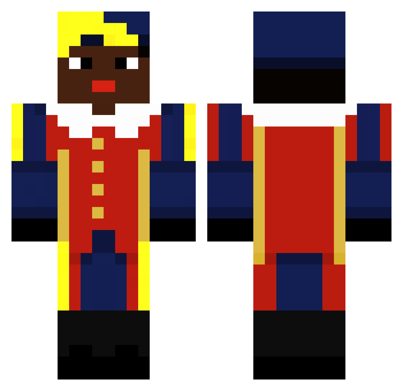 JensIsDik Minecraft skin, front and back view