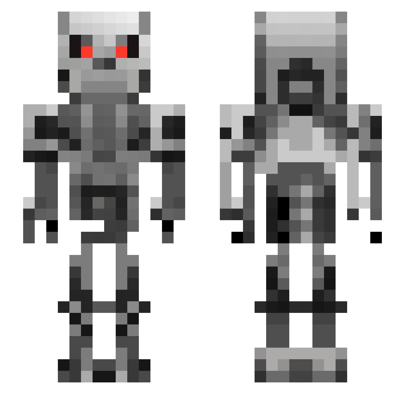Caiusss Minecraft skin, front and back view