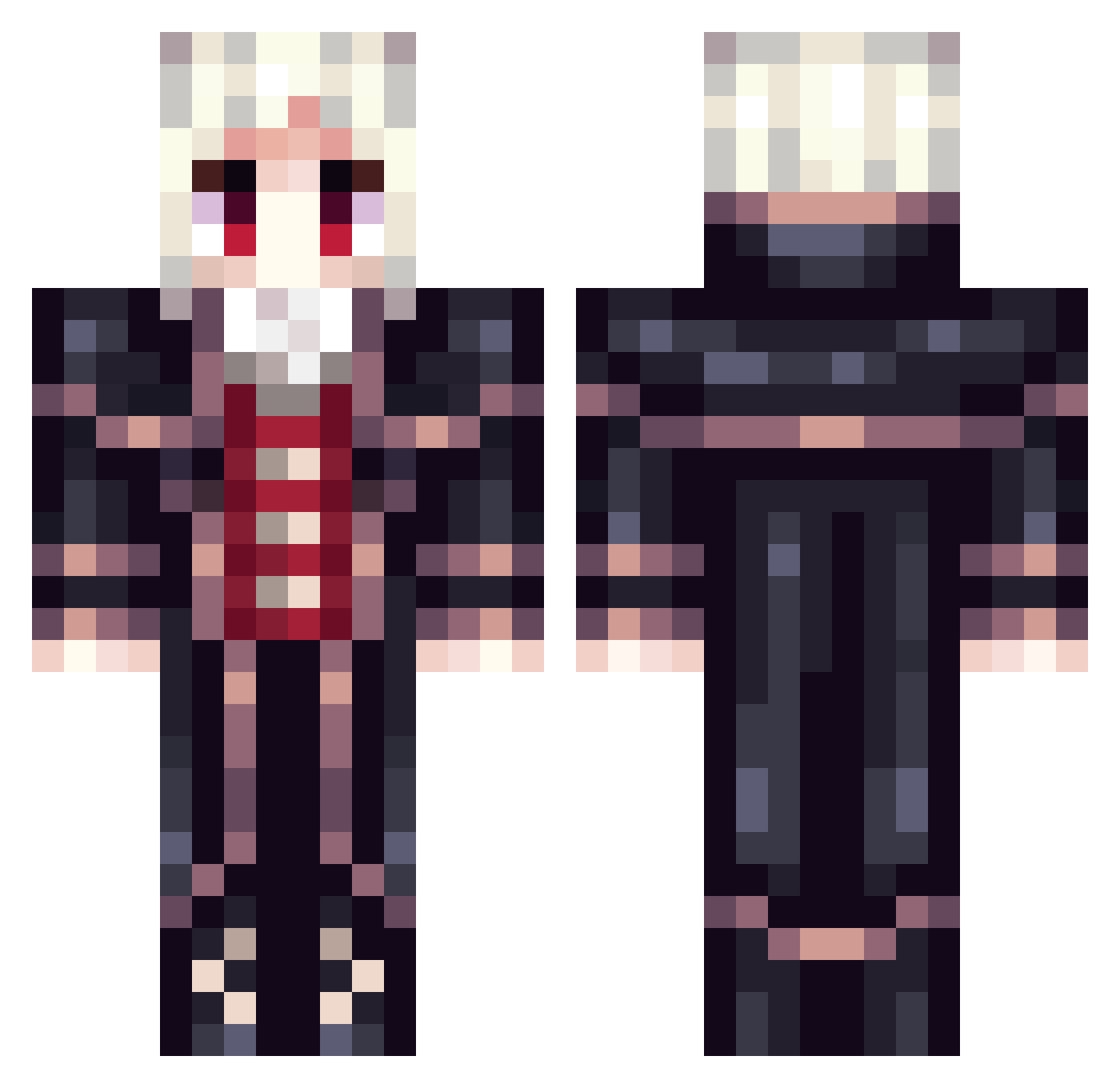 Palztha Minecraft skin, front and back view