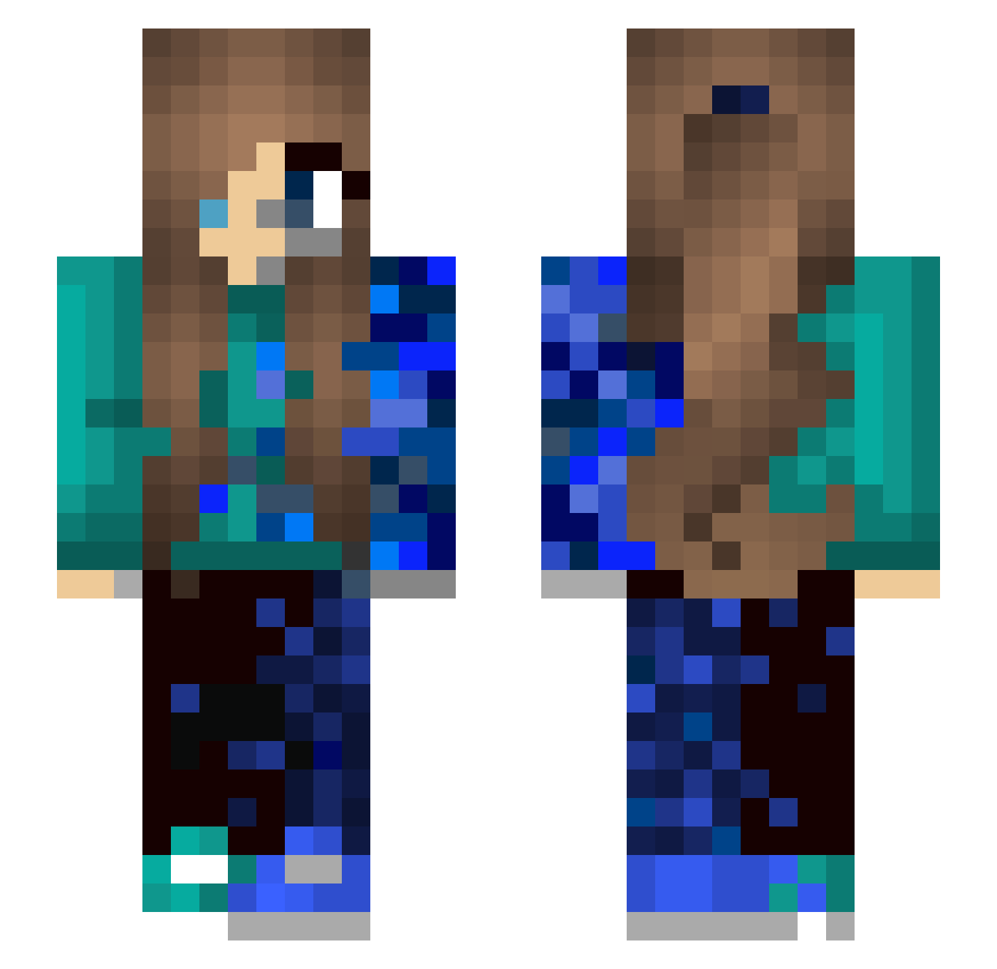 Nuggets4Life Minecraft skin, front and back view