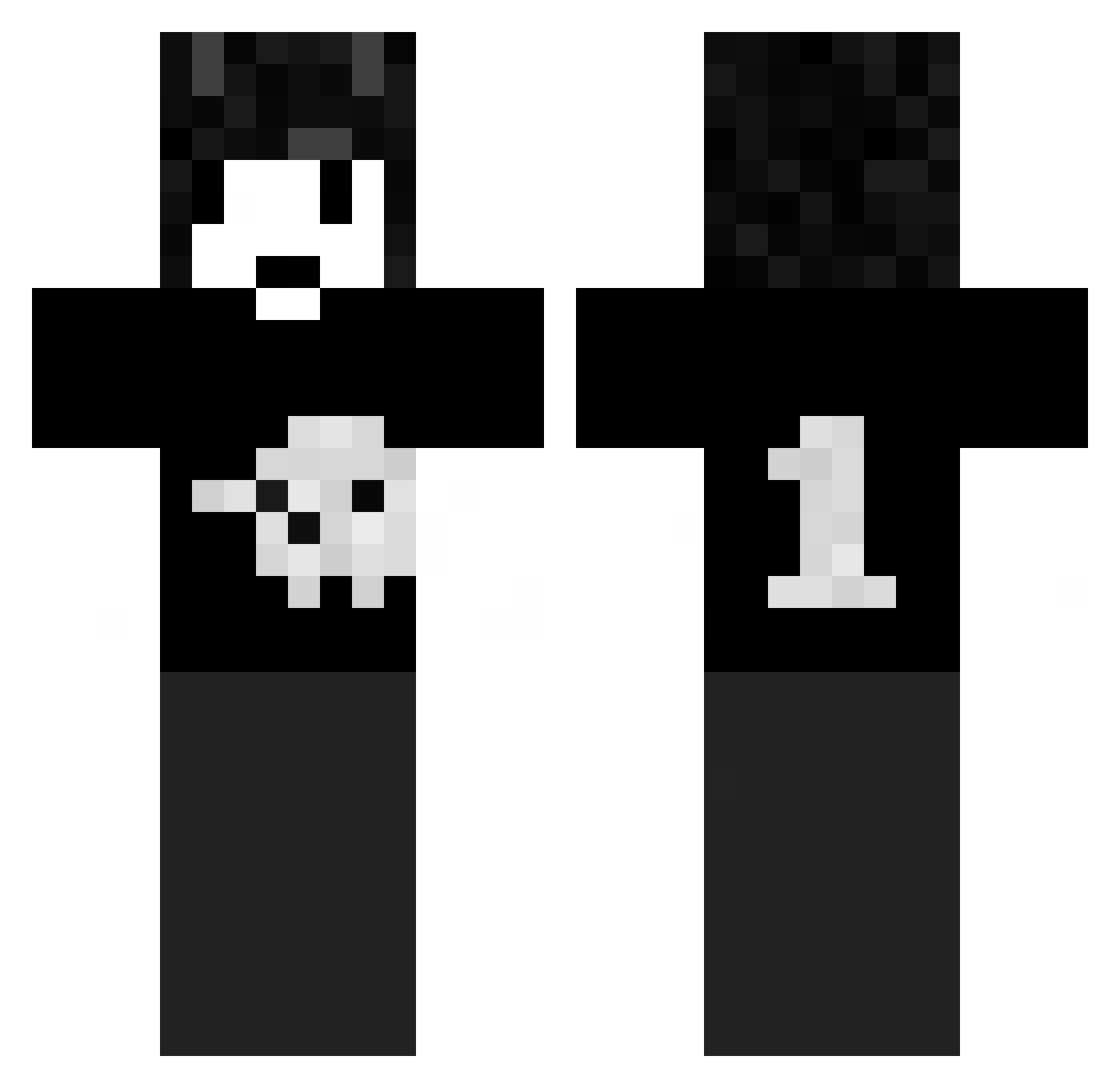 Aimxorite Minecraft skin, front and back view