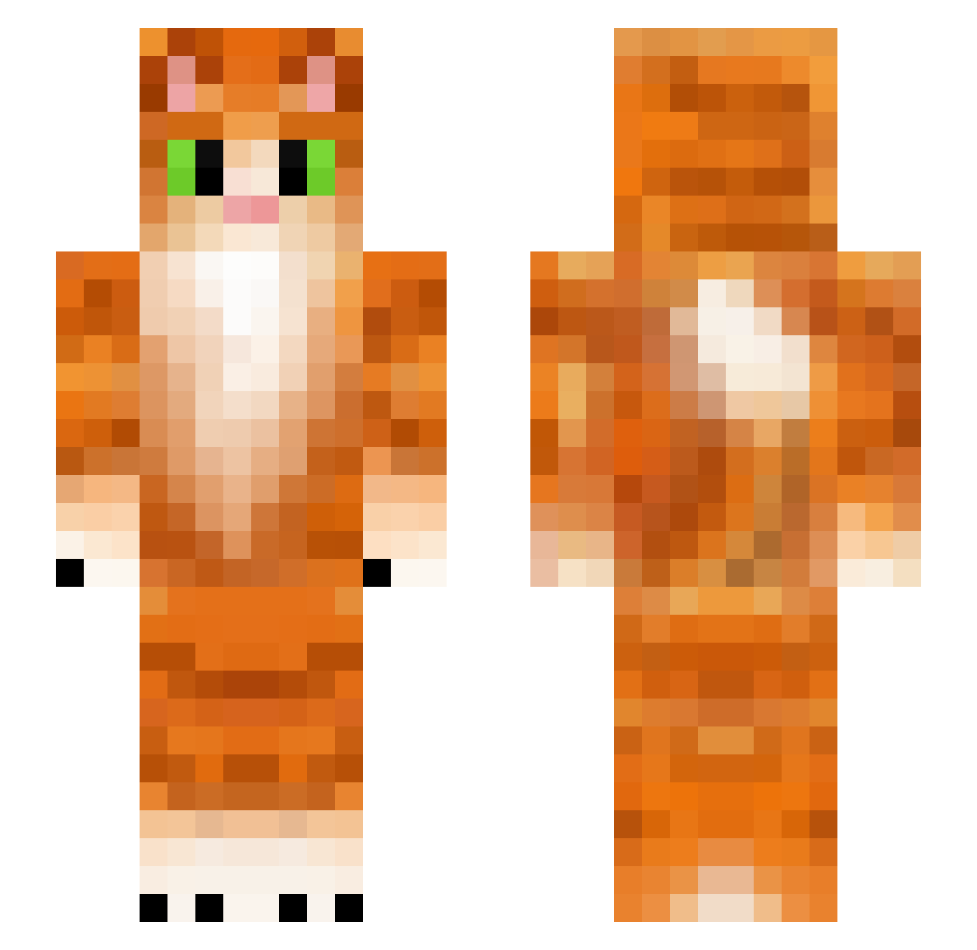 Mercaiden Minecraft skin, front and back view