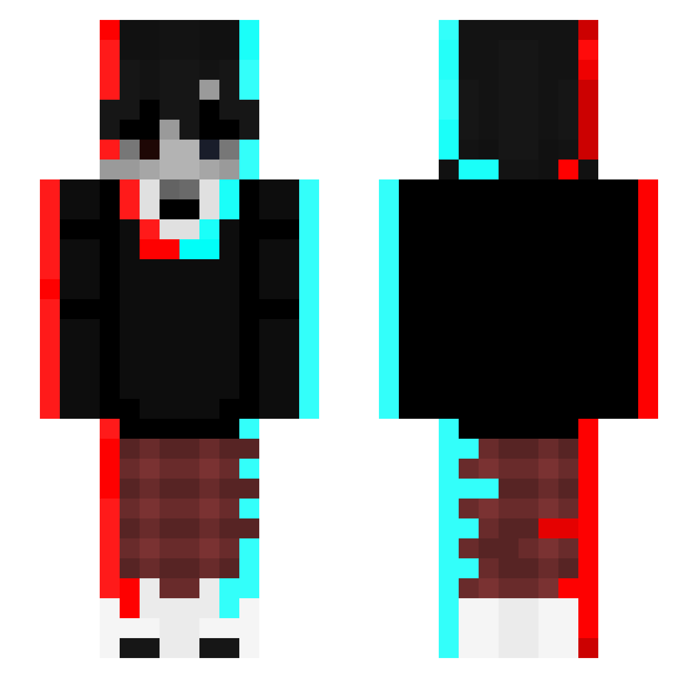 toosco Minecraft skin, front and back view