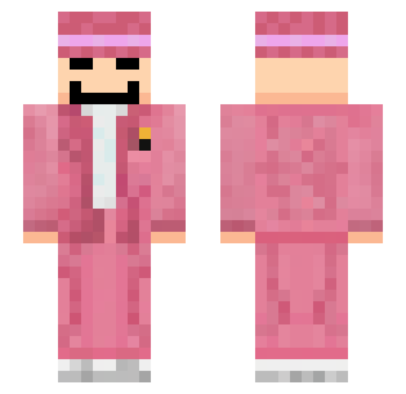 Quuziak Minecraft skin, front and back view