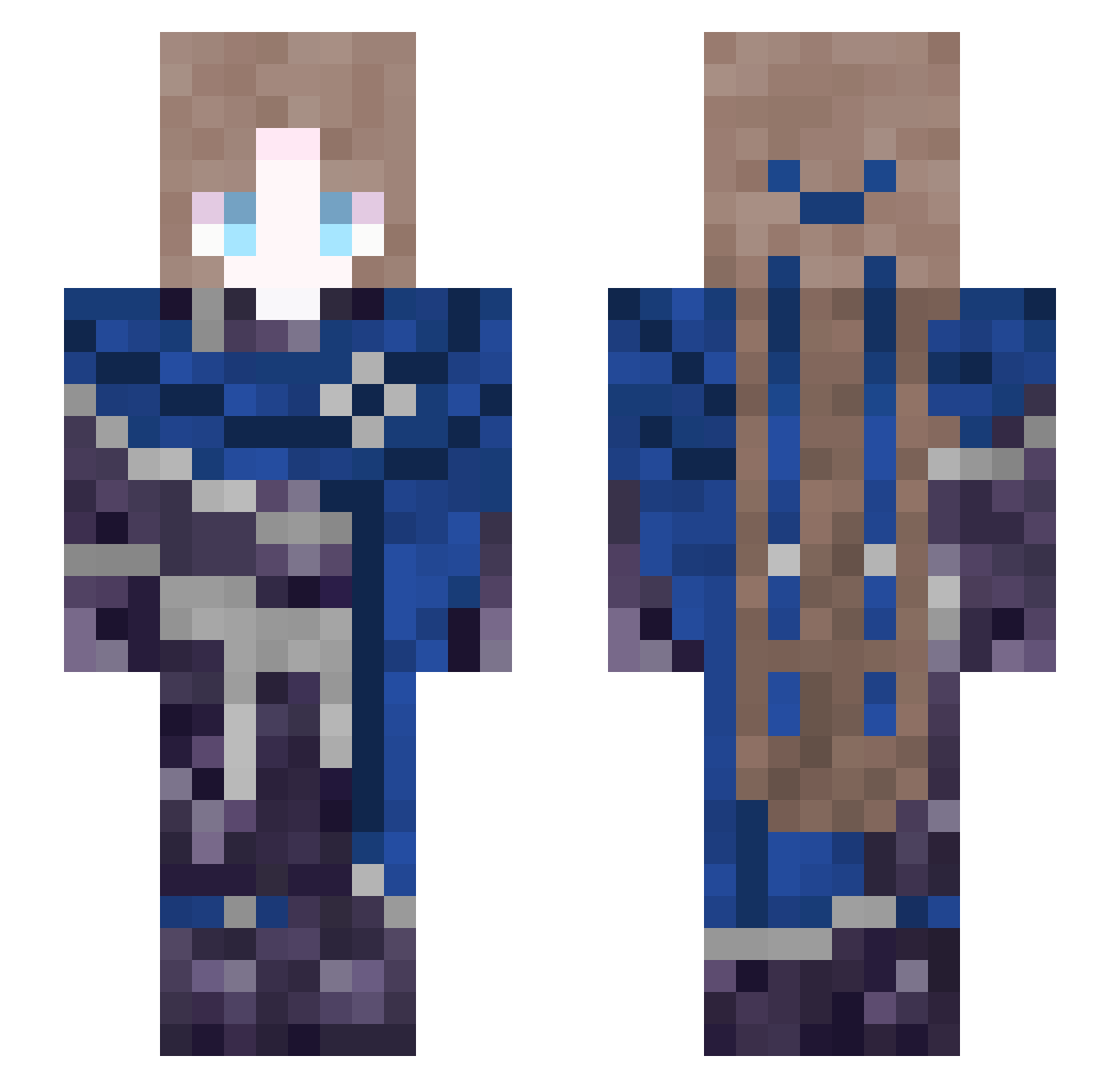 OpalLee Minecraft skin, front and back view
