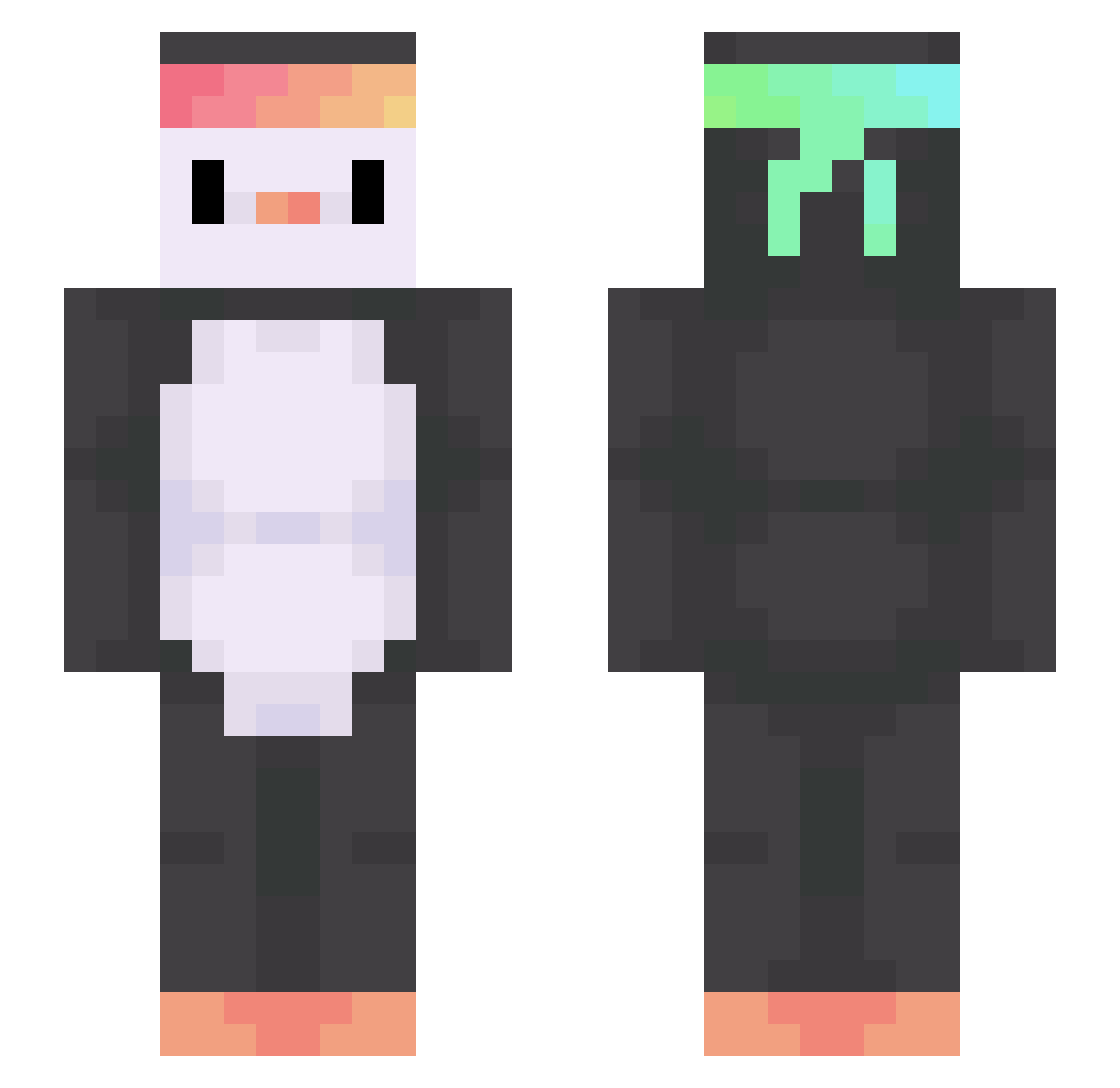 Patriicckk Minecraft skin, front and back view