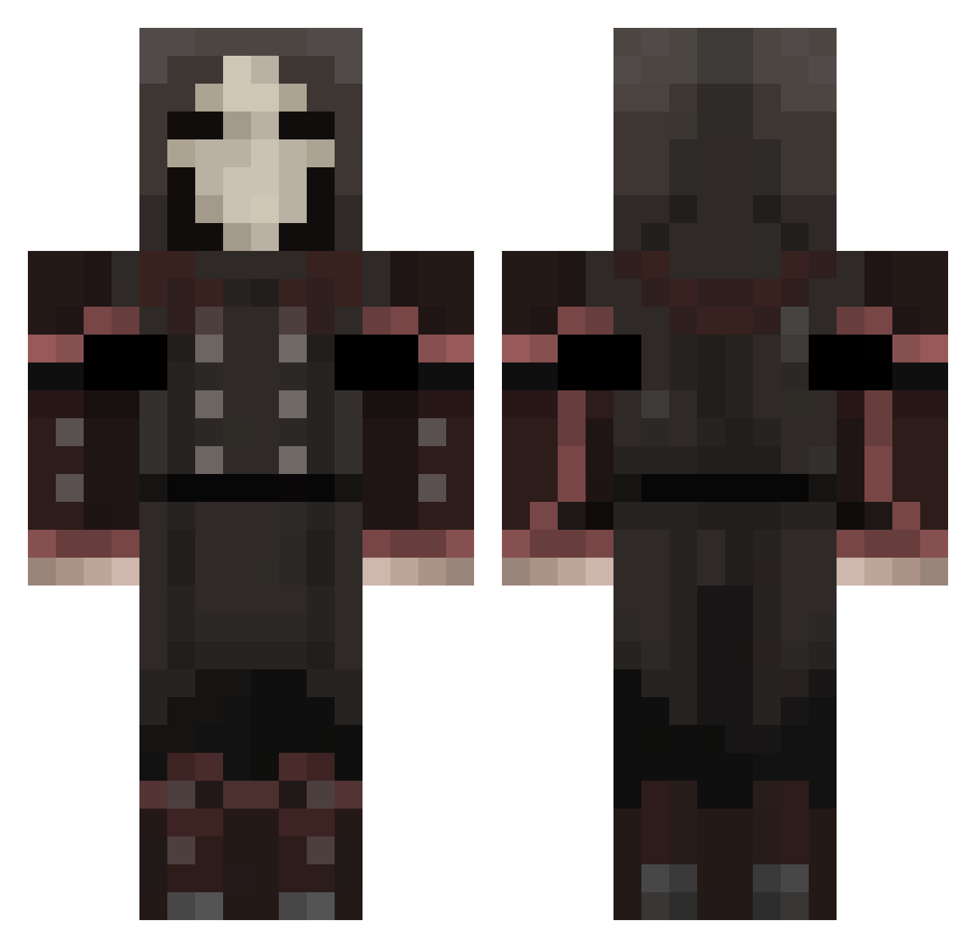 PrimalBuzz Minecraft skin, front and back view