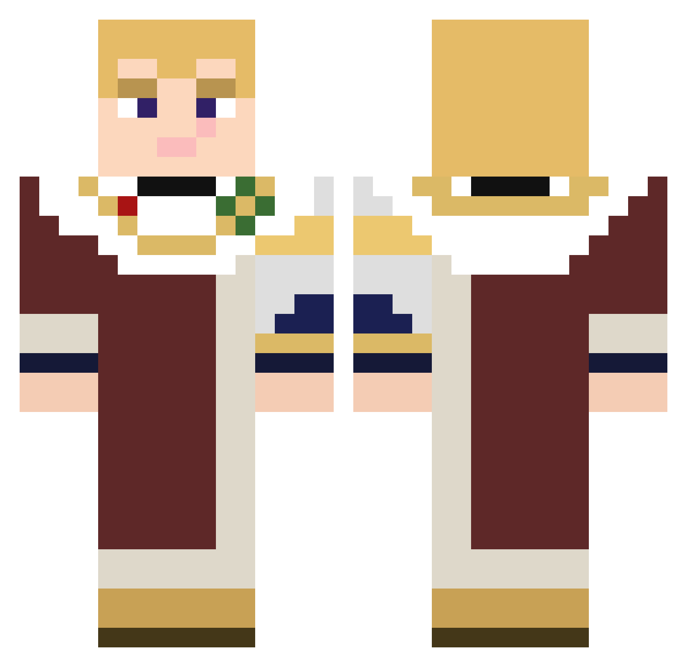 Augussto7 Minecraft skin, front and back view