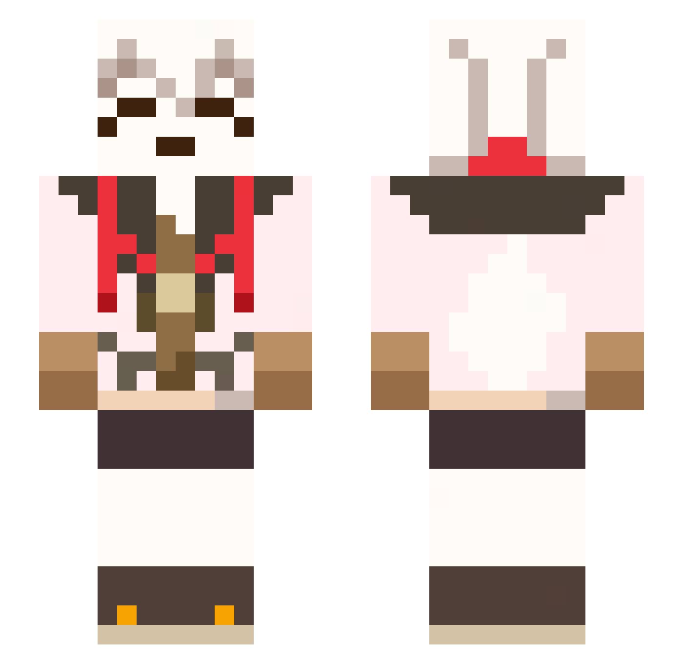frogbin Minecraft skin, front and back view