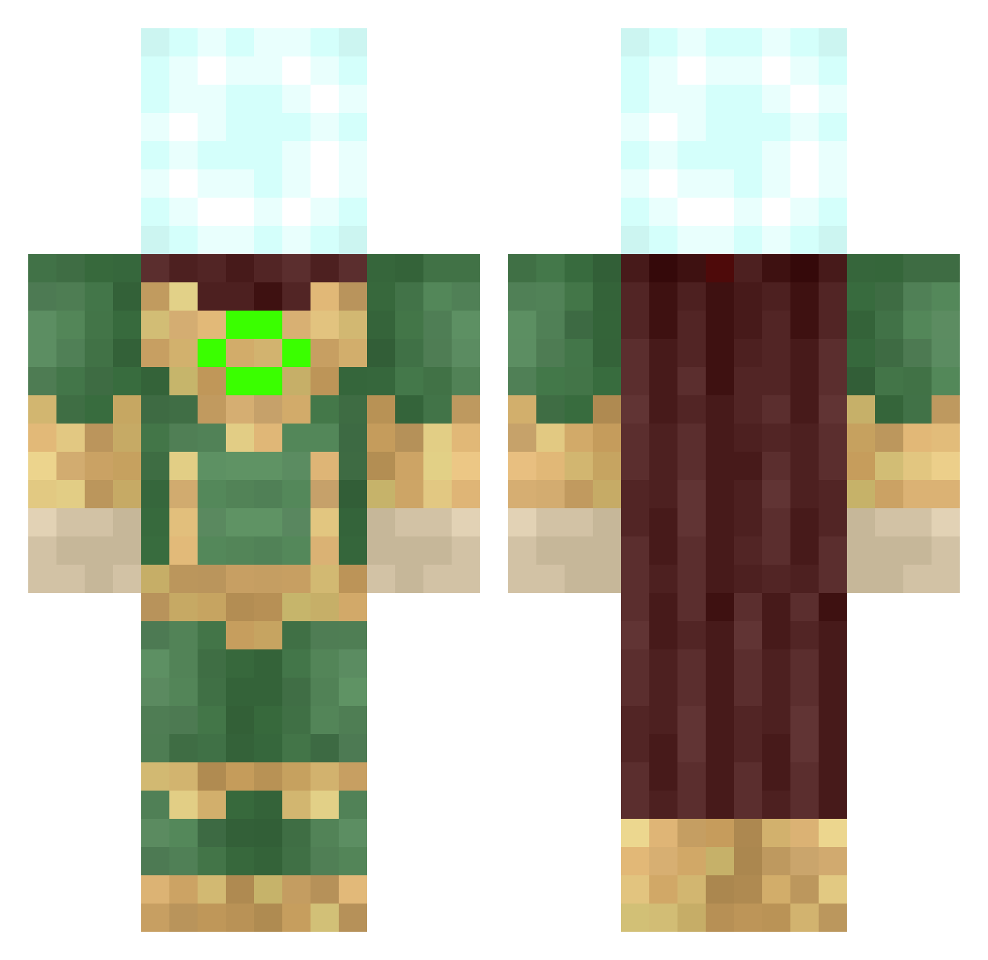 Buccal Minecraft skin, front and back view