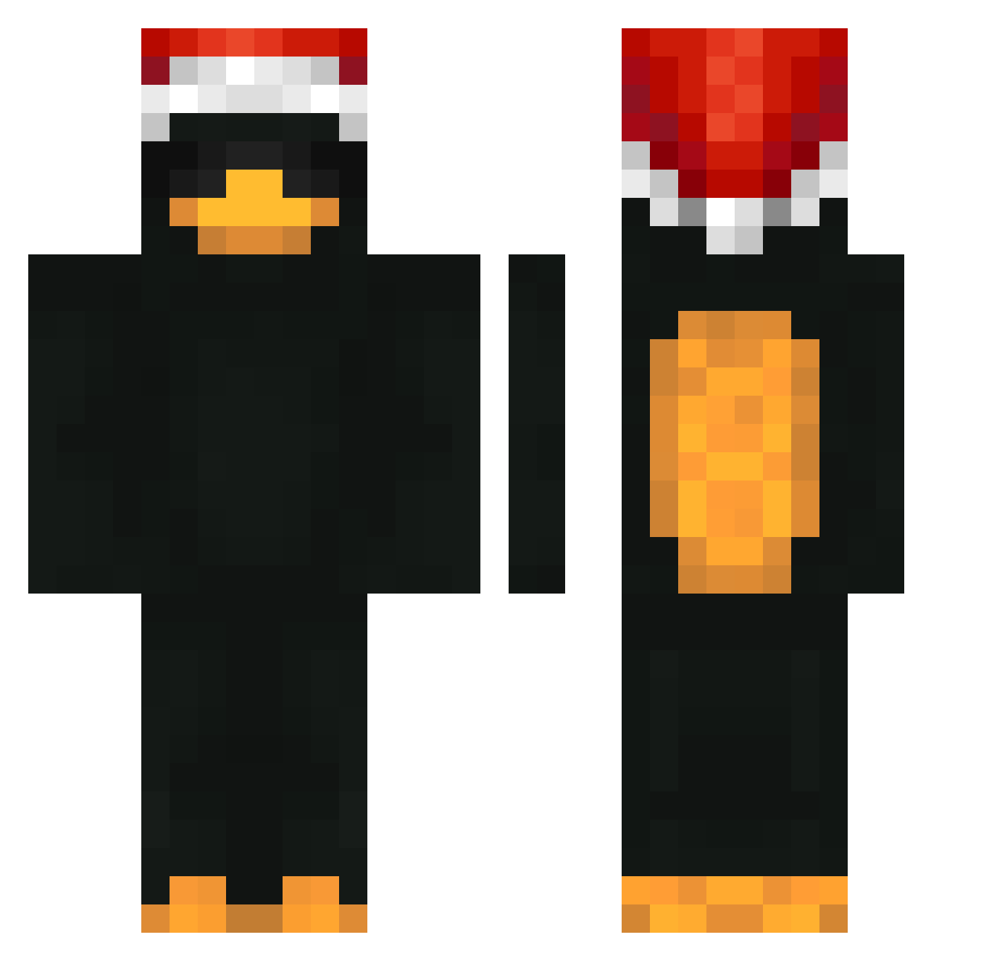 naiiv Minecraft skin, front and back view