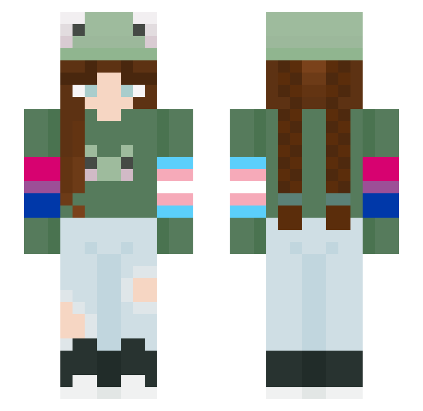 avery307 Minecraft skin, front and back view