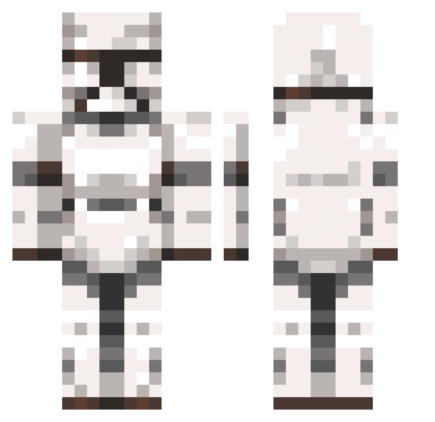 BeetlePlague Minecraft skin, front and back view