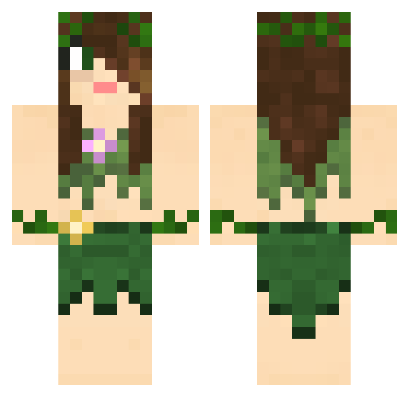 Stourie Minecraft skin, front and back view