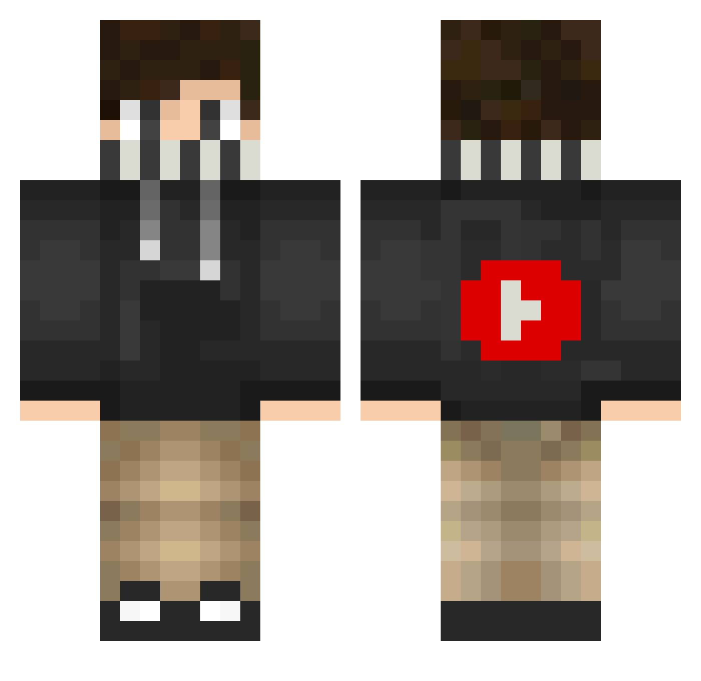 XxOMUSxX Minecraft skin, front and back view