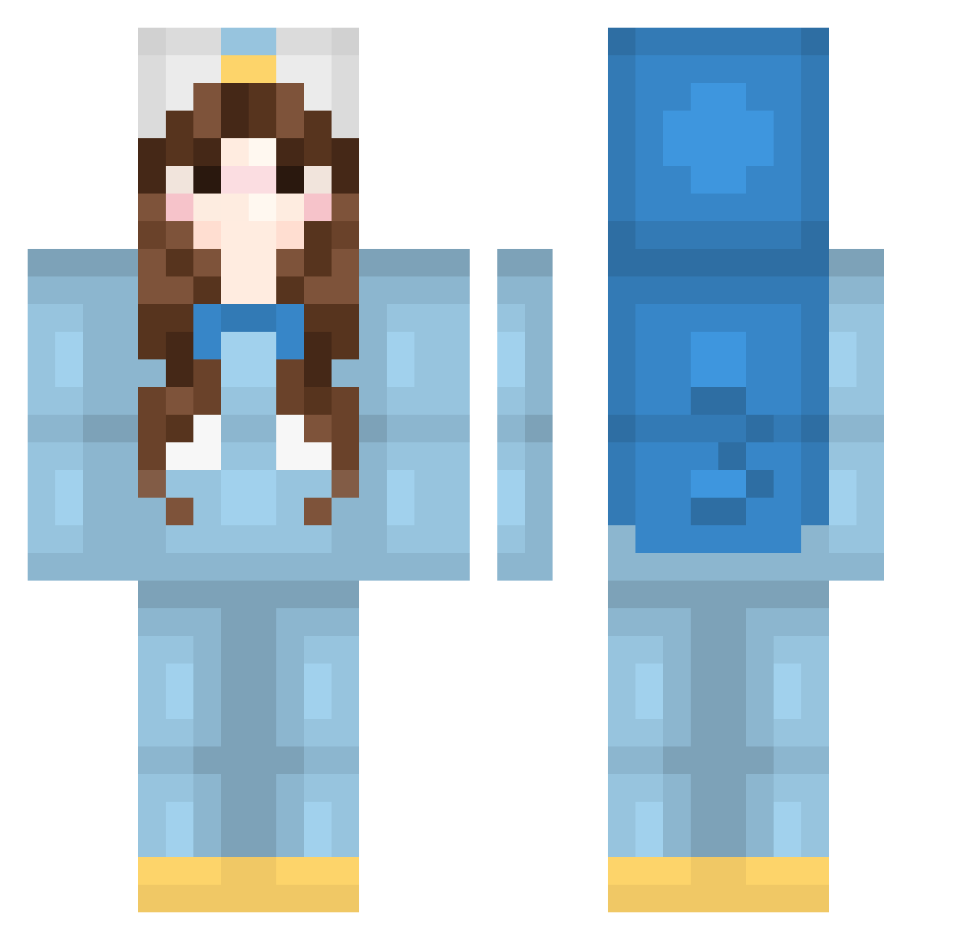 logroll Minecraft skin, front and back view