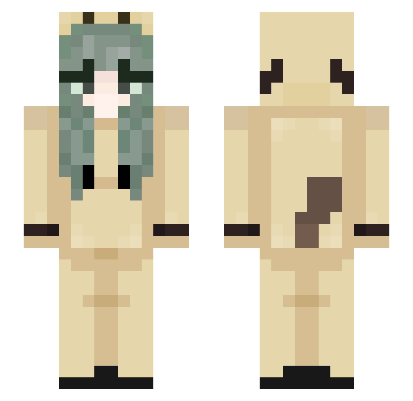 Daimandor Minecraft skin, front and back view
