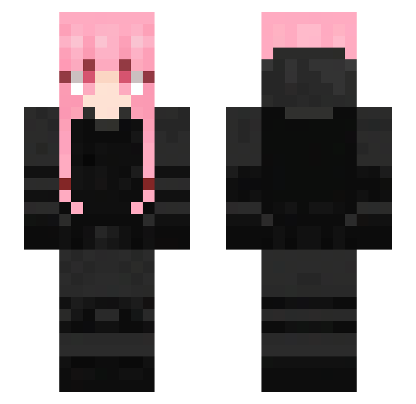 Delta_Yuno Minecraft skin, front and back view