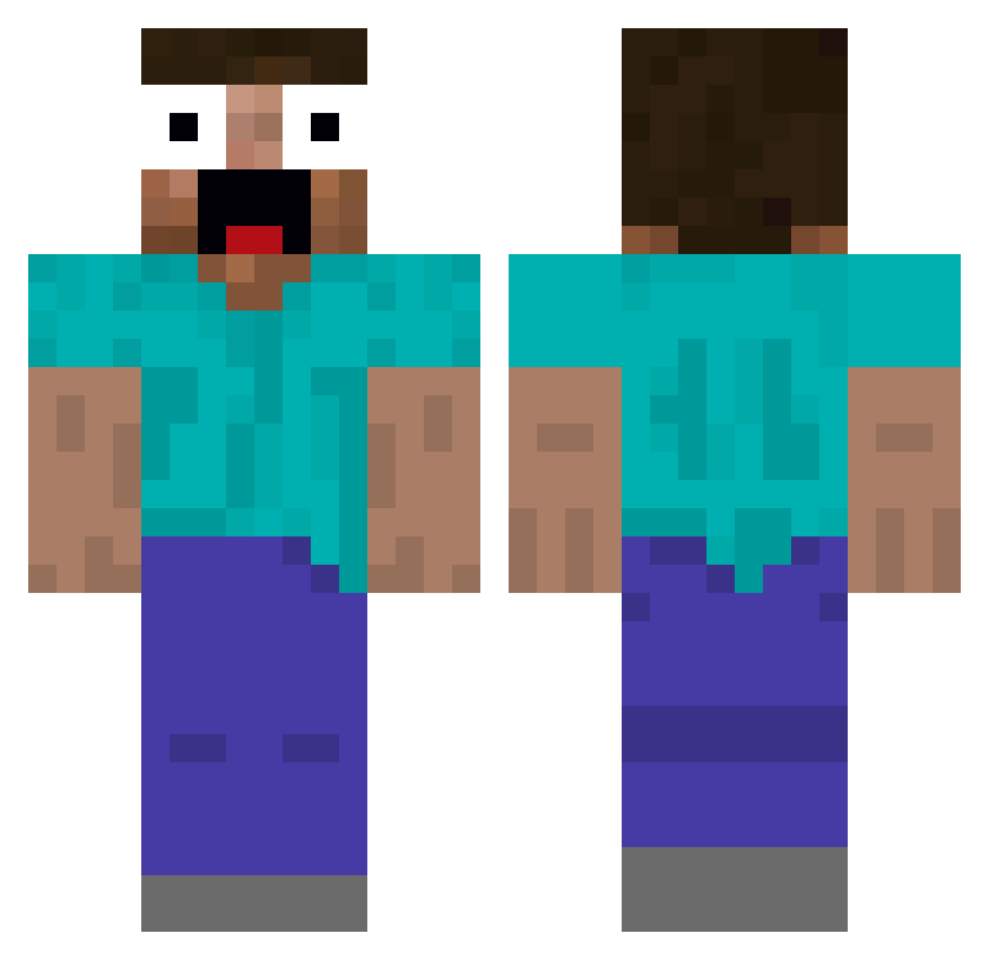 OlivelSlayer88 Minecraft skin, front and back view