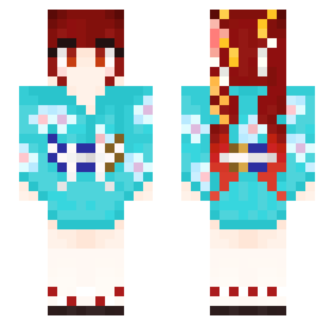 StreamerAFK Minecraft skin, front and back view