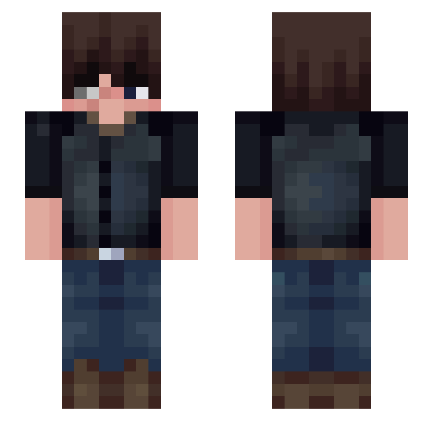 Cosxms Minecraft skin, front and back view