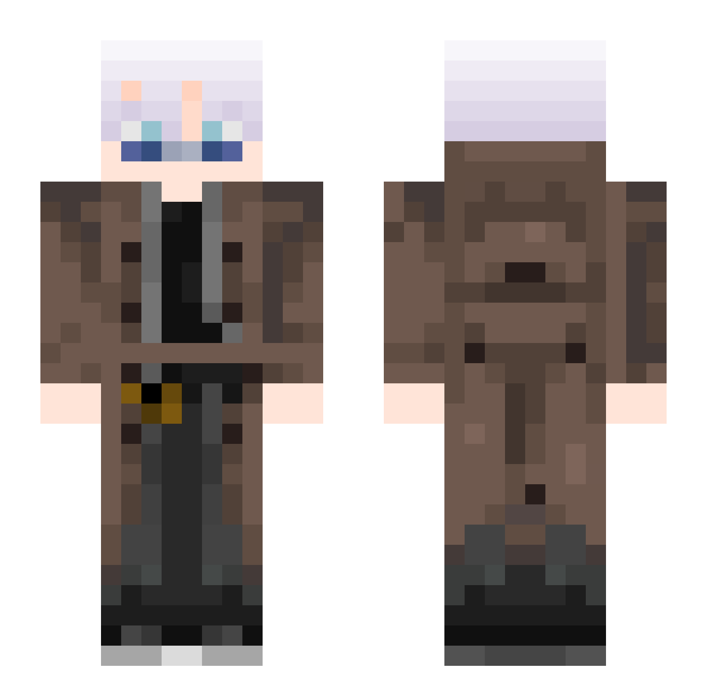 Sleepymead0w Minecraft skin, front and back view
