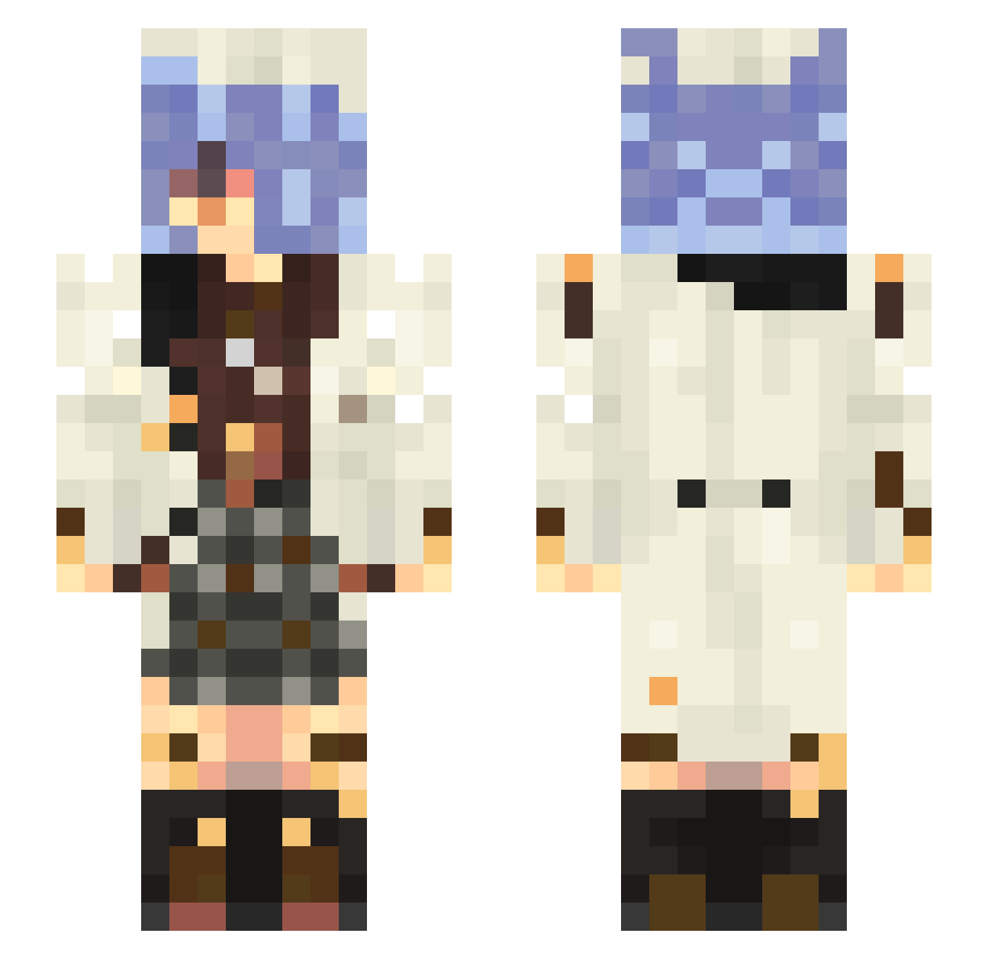 pvpgames_ Minecraft skin, front and back view