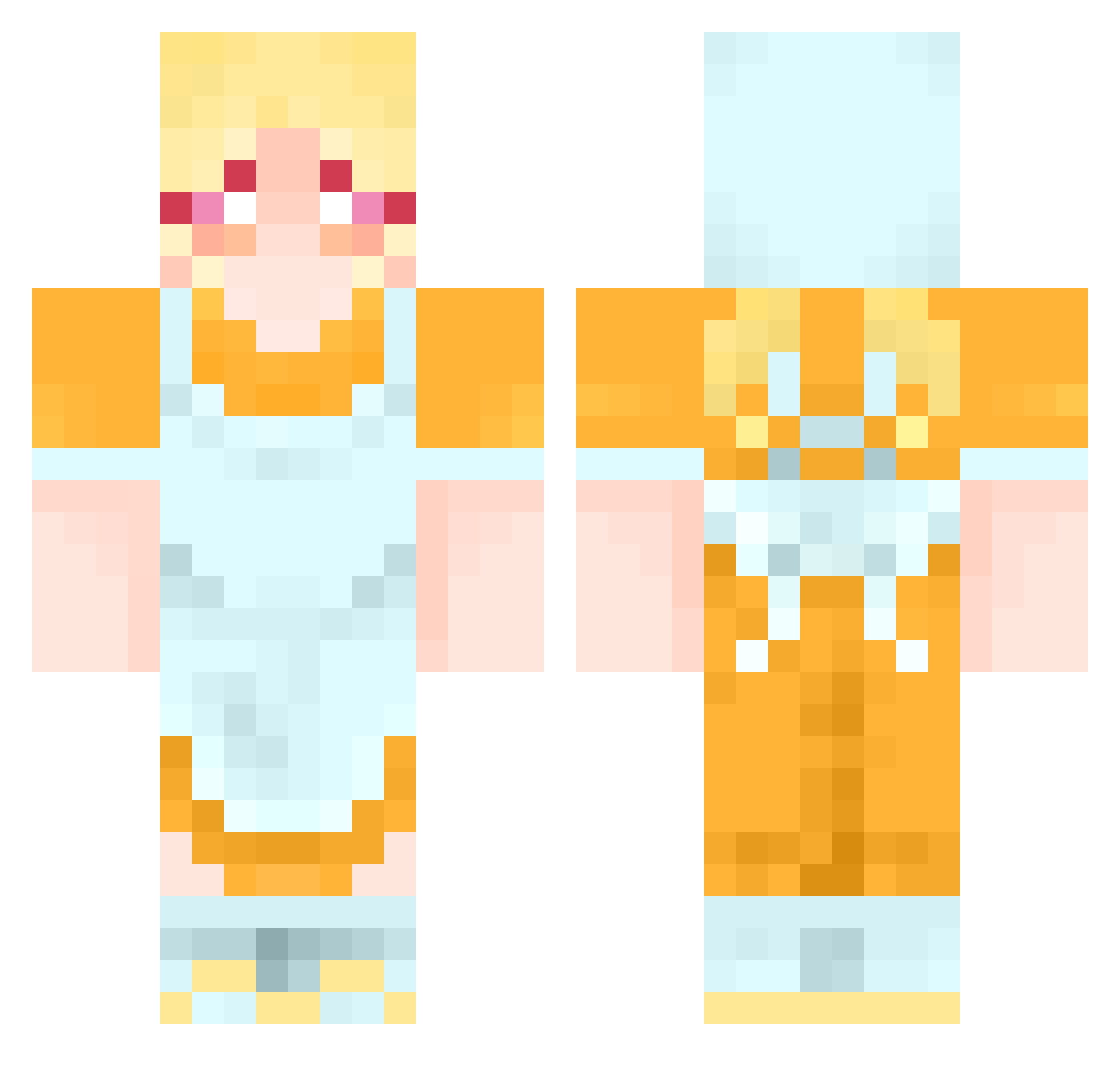 FluffyDuckeii Minecraft skin, front and back view