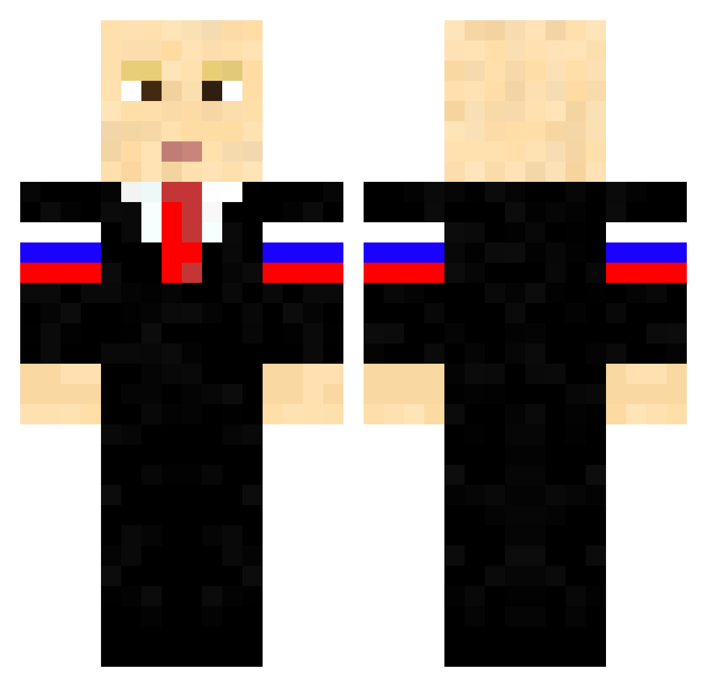 R0weTy Minecraft skin, front and back view