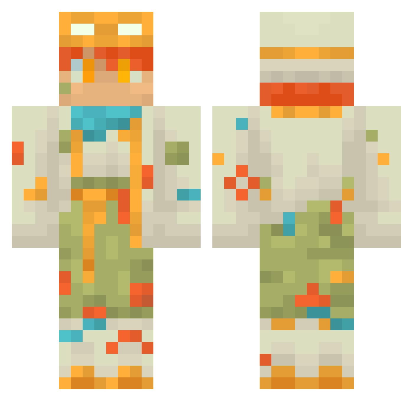 Vermanti Minecraft skin, front and back view
