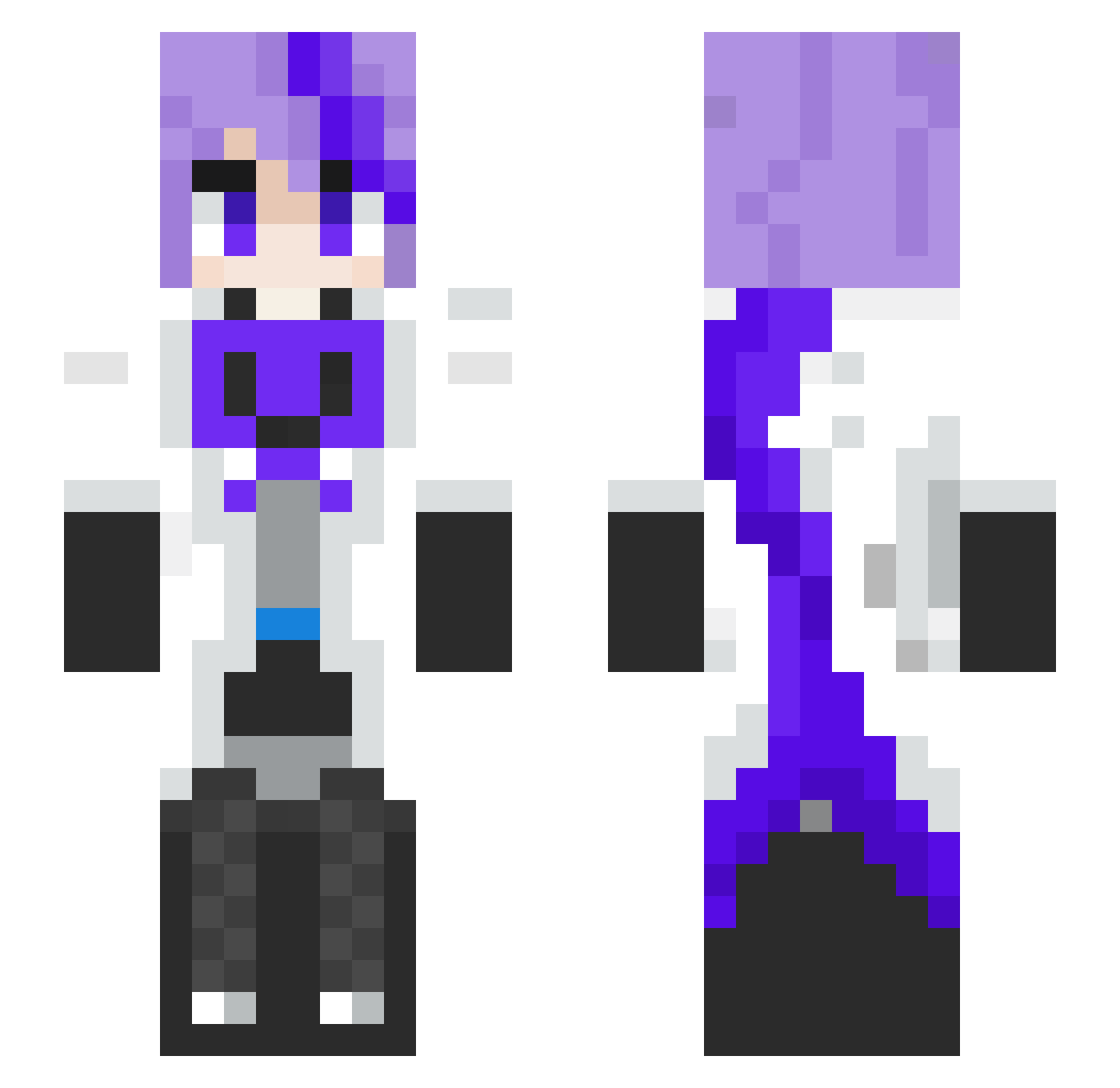 Cutezzflood Minecraft skin, front and back view