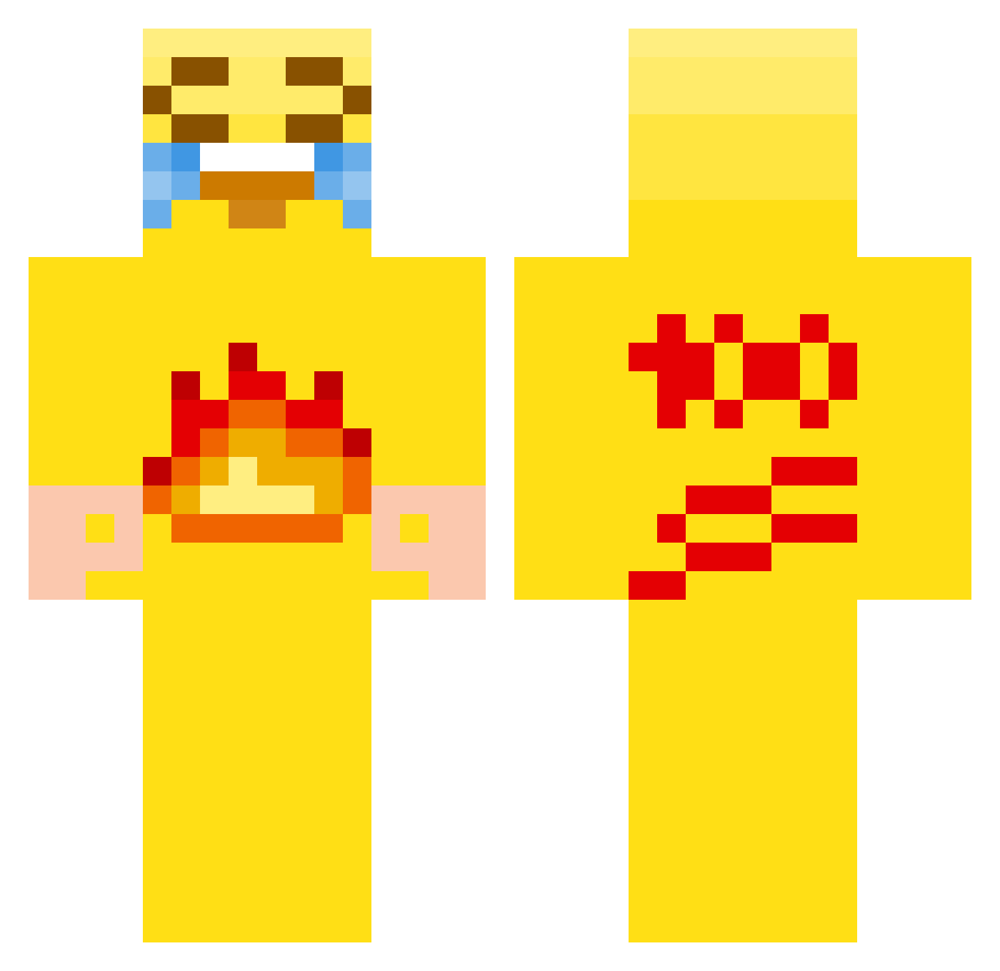 JujuBearVEVO Minecraft skin, front and back view