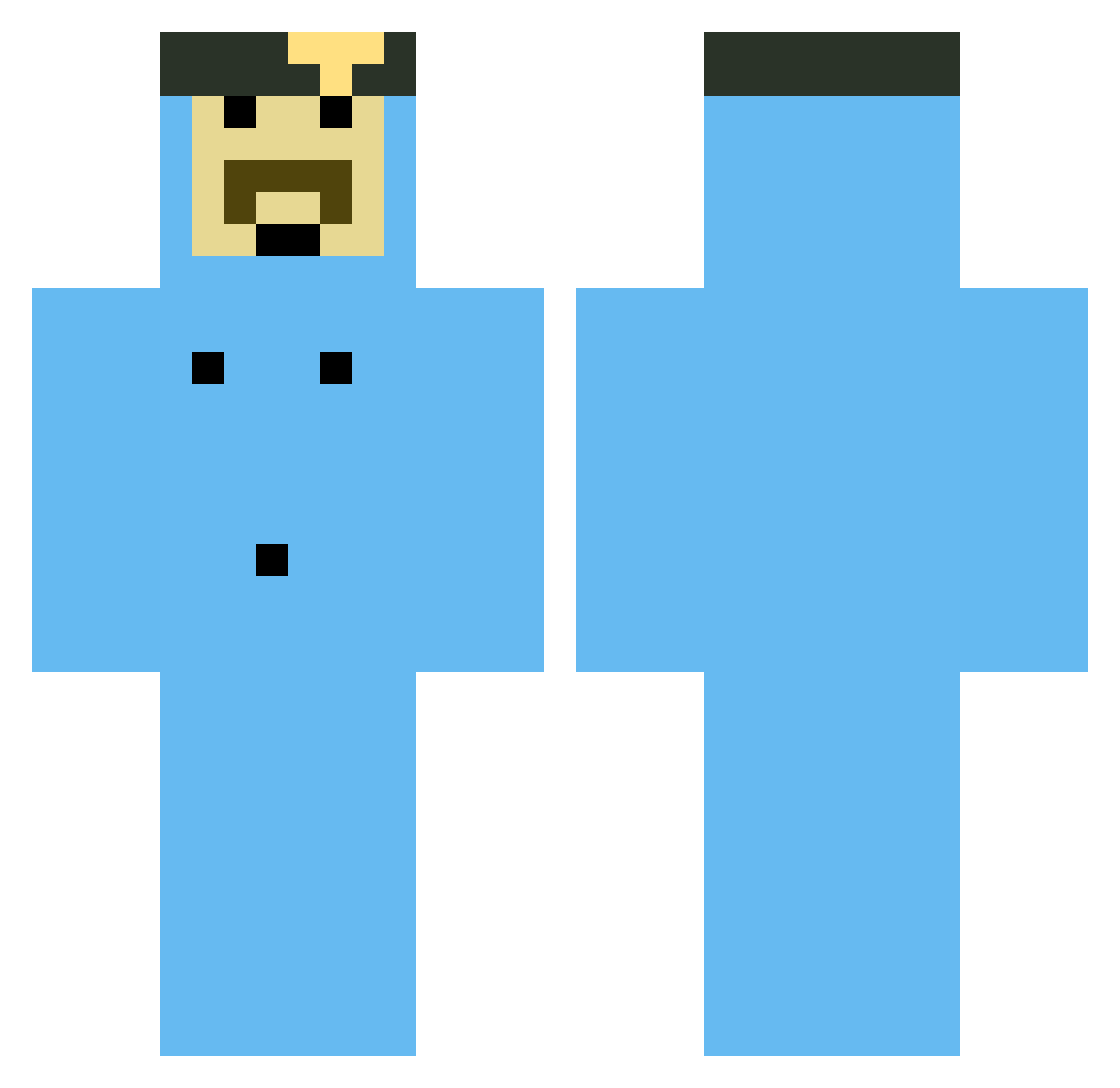 weloveyoubenny Minecraft skin, front and back view