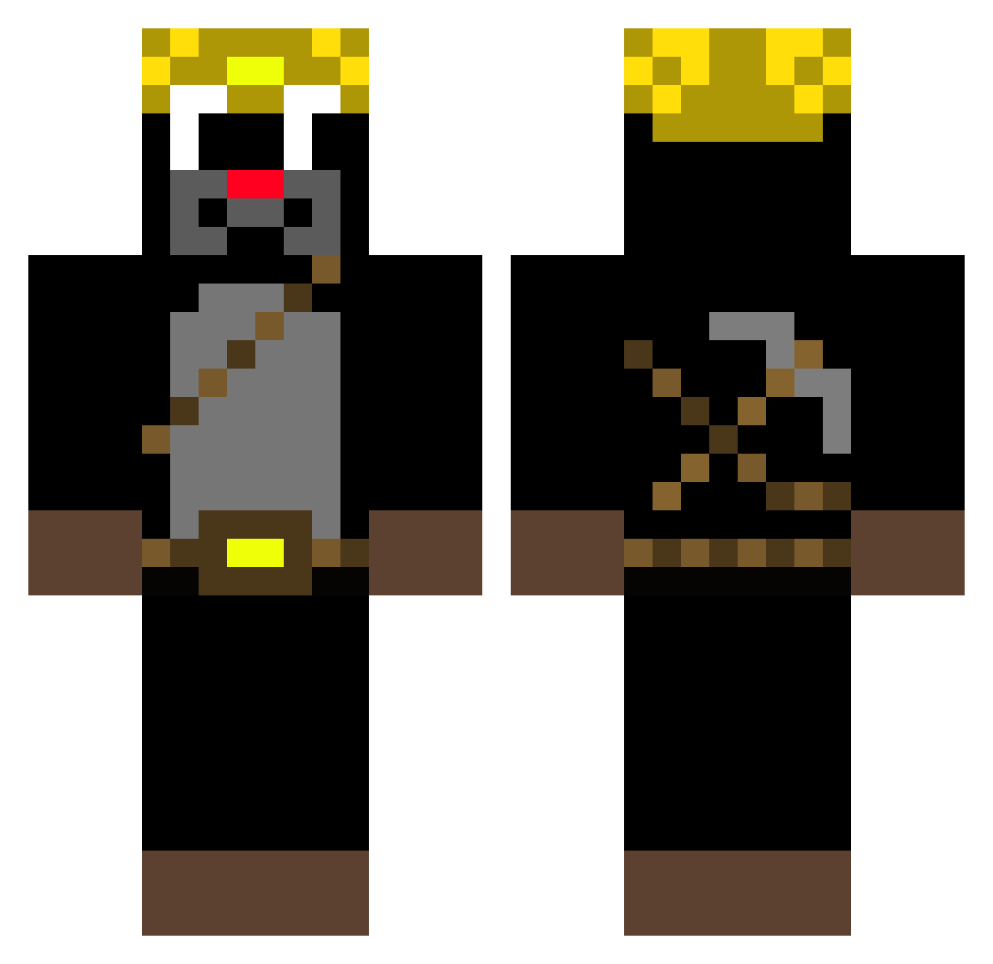 Sebcio01 Minecraft skin, front and back view