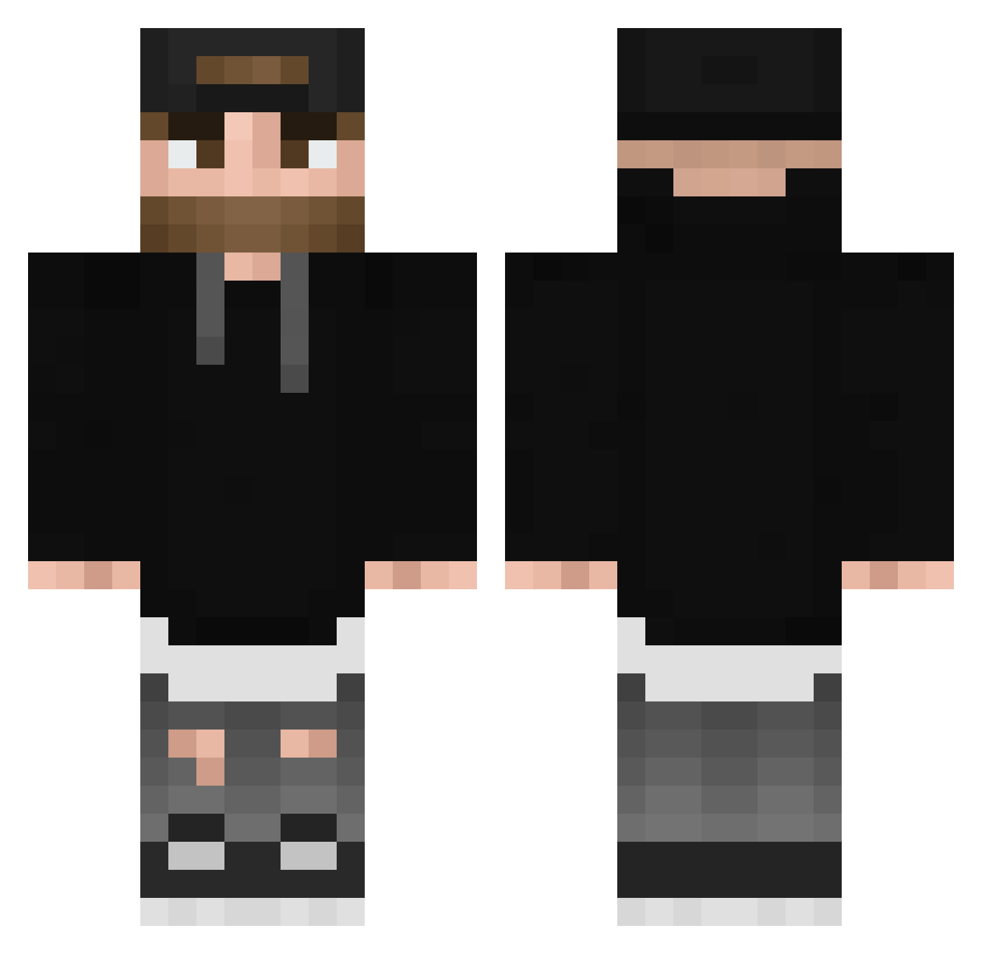 Doshven Minecraft skin, front and back view