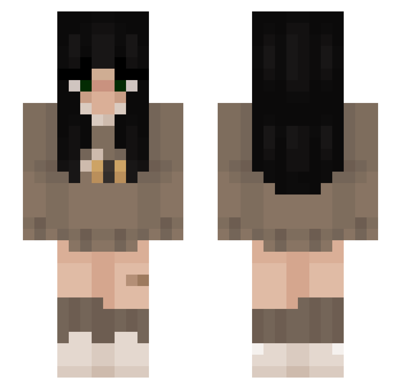 kxsqnn Minecraft skin, front and back view