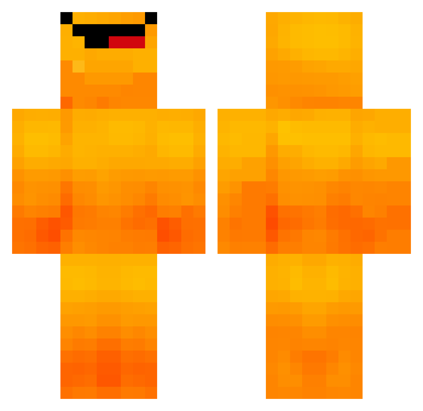 ilovetxt Minecraft skin, front and back view