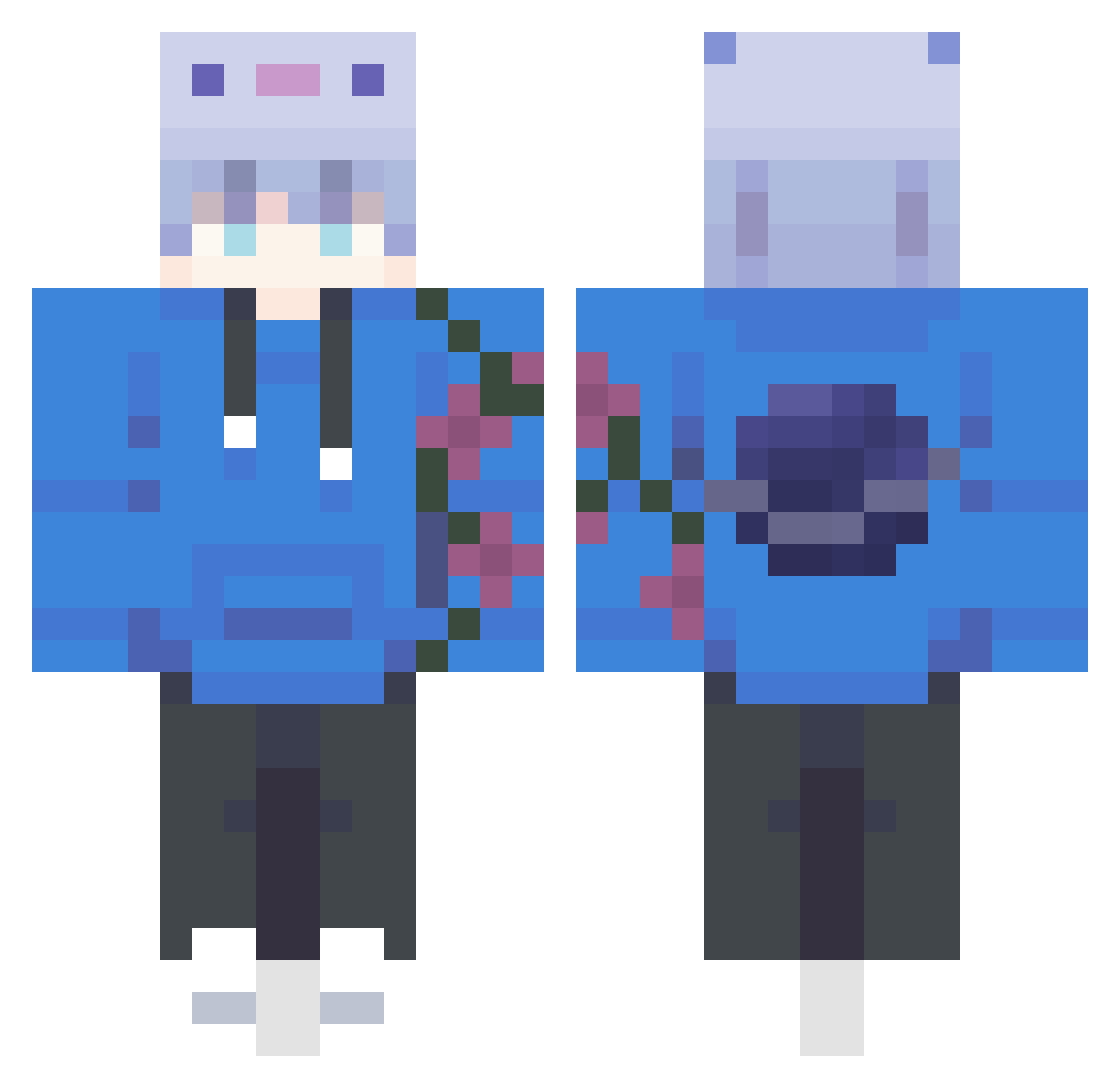 CesarFran Minecraft skin, front and back view